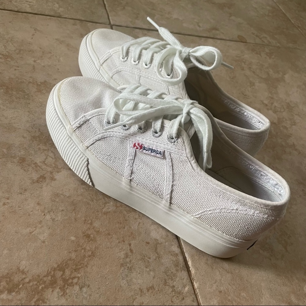 Superga platform canvas shoes
